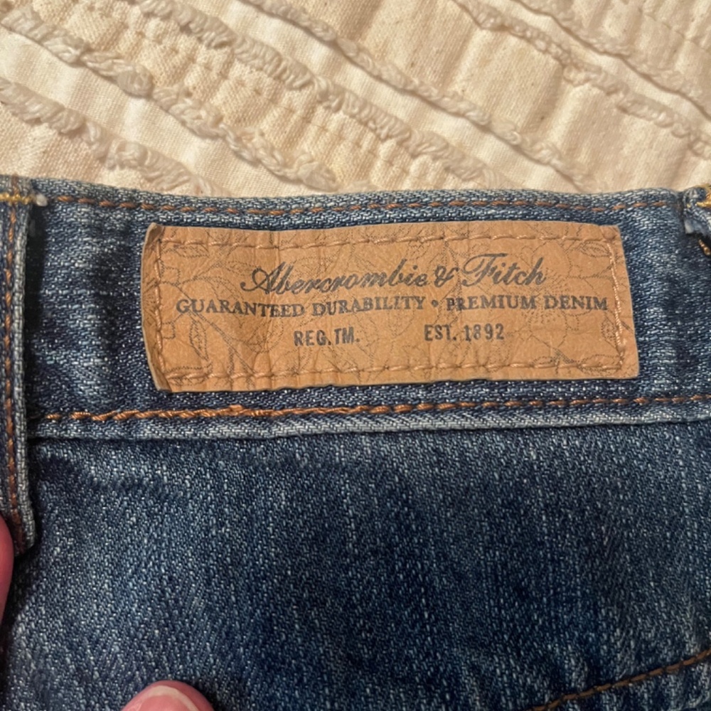 Vintage Y2K Abercrombie and Fitch Pleated Denim Mini Skirt 00 - Picture 5 of 7
